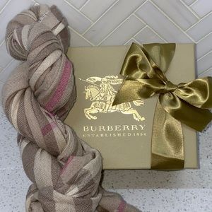 Burberry Lightweight Check Cashmere Scarf Beige